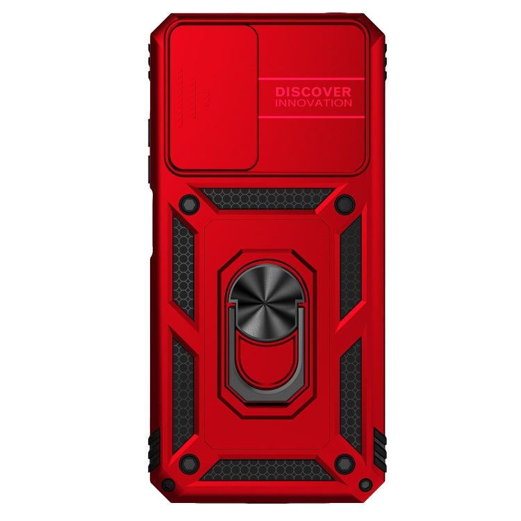 Red Sliding Camshield Holder Phone Case for Xiaomi Redmi Note 11 Global