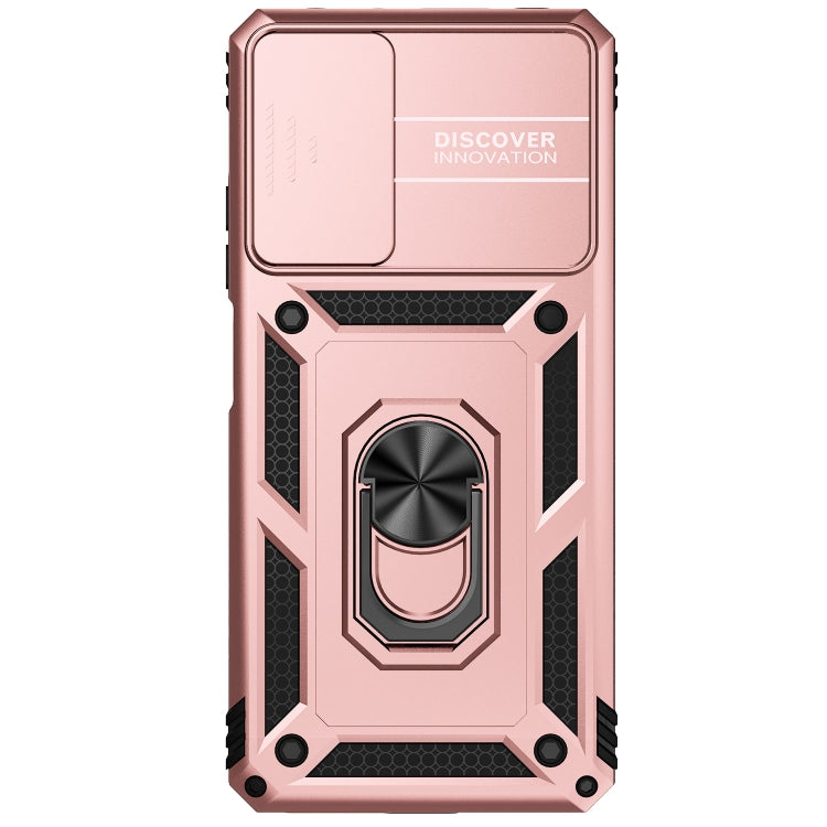 Xiaomi Redmi Note 11 Pro Global Sliding Camshield Holder Phone Case (Rose Gold) with Magnetic Feature