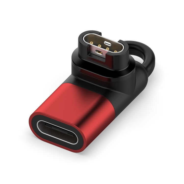 Charging Adapter for Garmin Watches with Type-C / USB-C Female Port (Red)