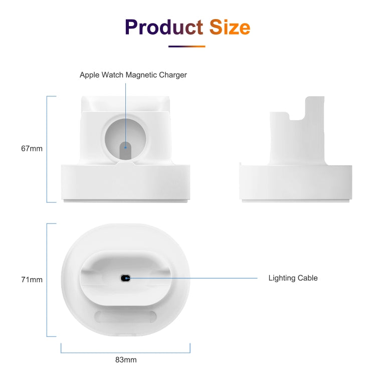3-in-1 Silicone Charging Holder for iPhone, iWatch, and AirPods (White)