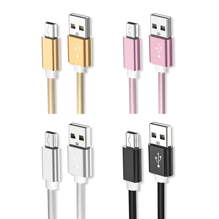 Durable Woven Mini USB to USB A Cable for MP3, Camera, Car DVR - 1m (Gold)