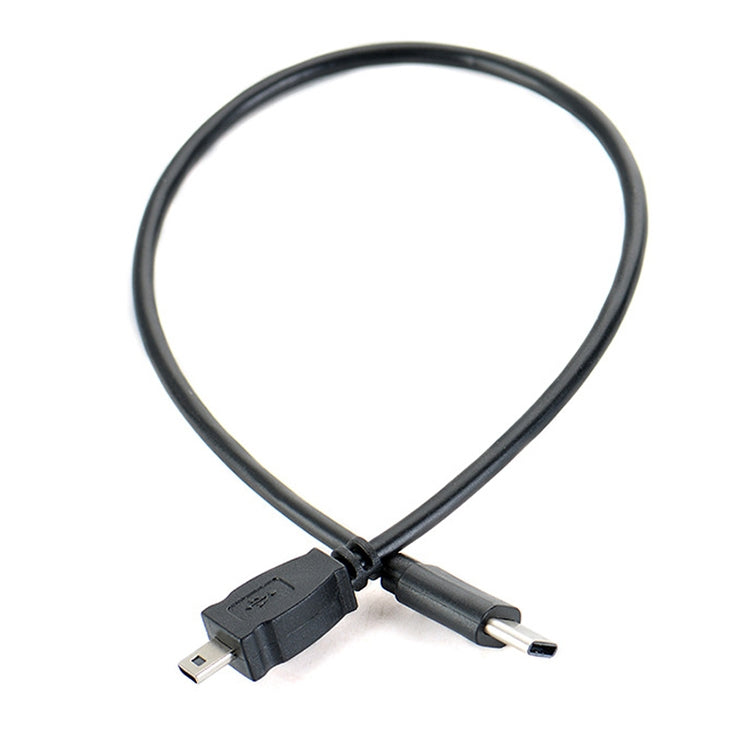 5-Piece 30cm Type-C to Mini 8 Pin OTG Phone Data Cable for Nikon (Black)