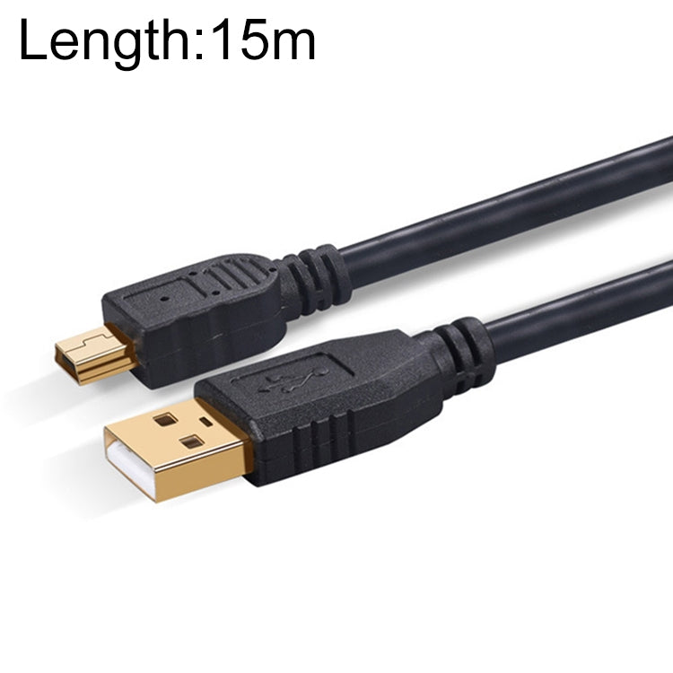 15m Mini 5 Pin to USB 2.0 Camera Extension Data Cable with High-Speed Transfer