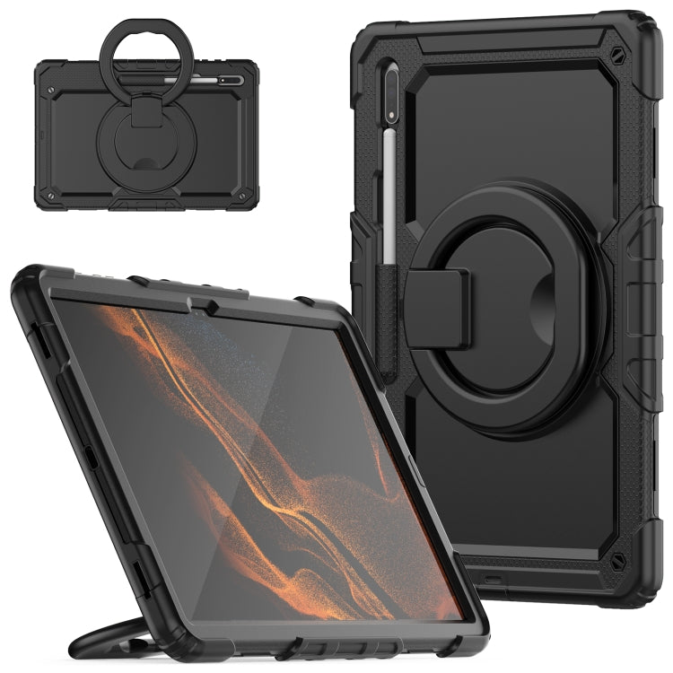 Samsung Galaxy Tab S8 Ultra Shoulder Strap Tablet Case in Sleek Black