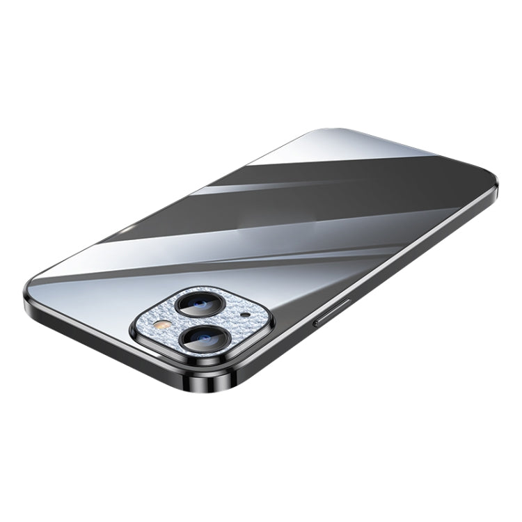SULADA Plated Frosted Case with Diamond Lens Protector for iPhone 13 (Black)