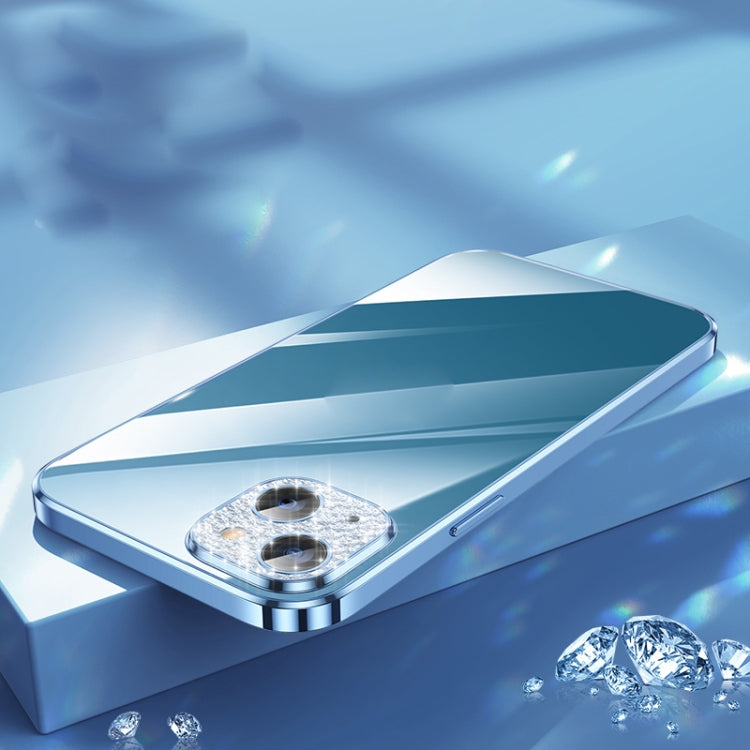 SULADA Diamond Lens Protector Plated Frosted Case for iPhone 13 (Sierra Blue)