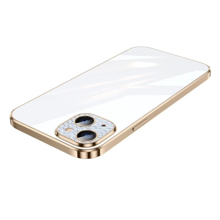 SULADA Diamond Lens Protector Plated Frosted Case for iPhone 13 (Gold)