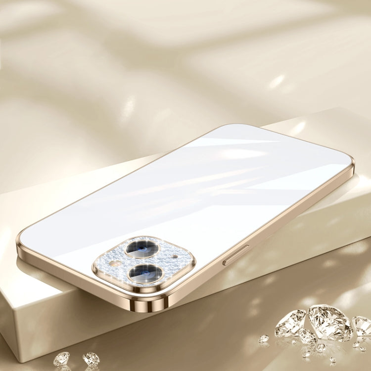 SULADA Diamond Lens Protector Plated Frosted Case for iPhone 13 (Gold)