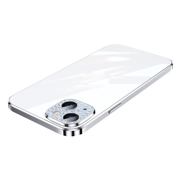 SULADA Diamond Lens Protector Plated Frosted Case for iPhone 13 (Silver)