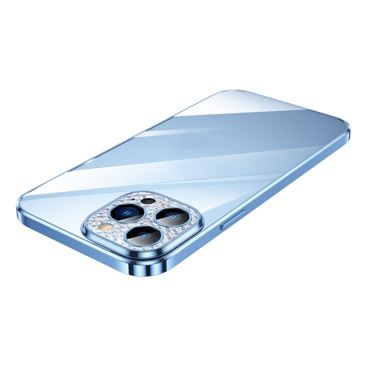 iPhone 12 SULADA Diamond Lens Protector Plated Frosted Case in Sierra Blue