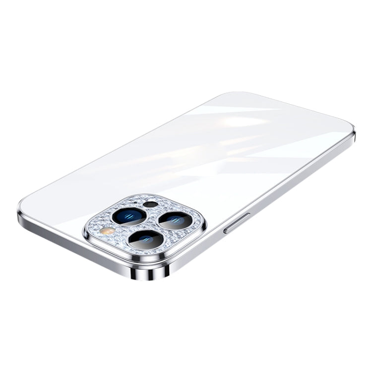 SULADA Diamond Lens Protector Plated Frosted Case for iPhone 12 - Silver
