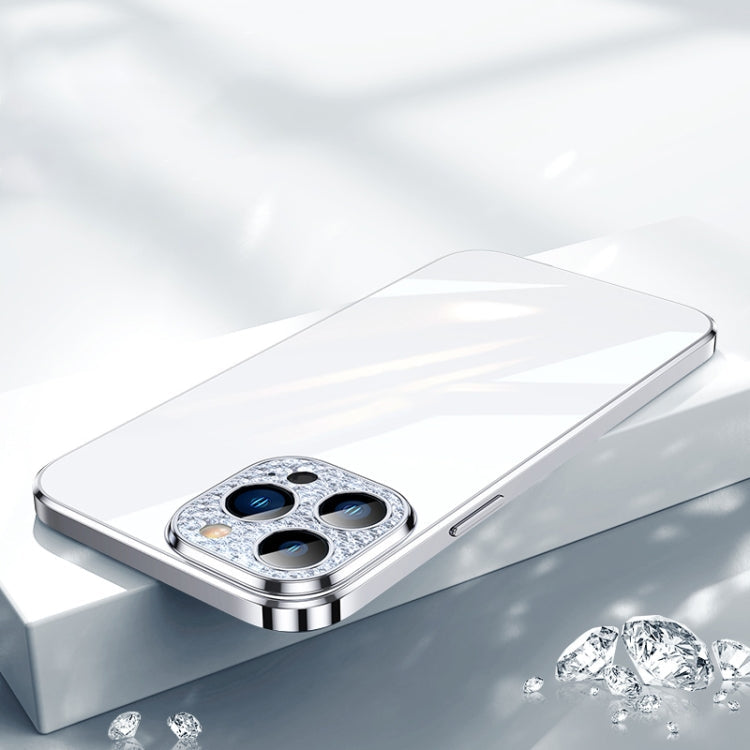 SULADA Diamond Lens Protector Plated Frosted Case for iPhone 12 Pro Max (Silver)