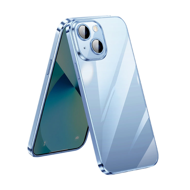 SULADA Lens Protector Plated Clear Case for iPhone 13 (Sierra Blue) with Camera Lens Protector