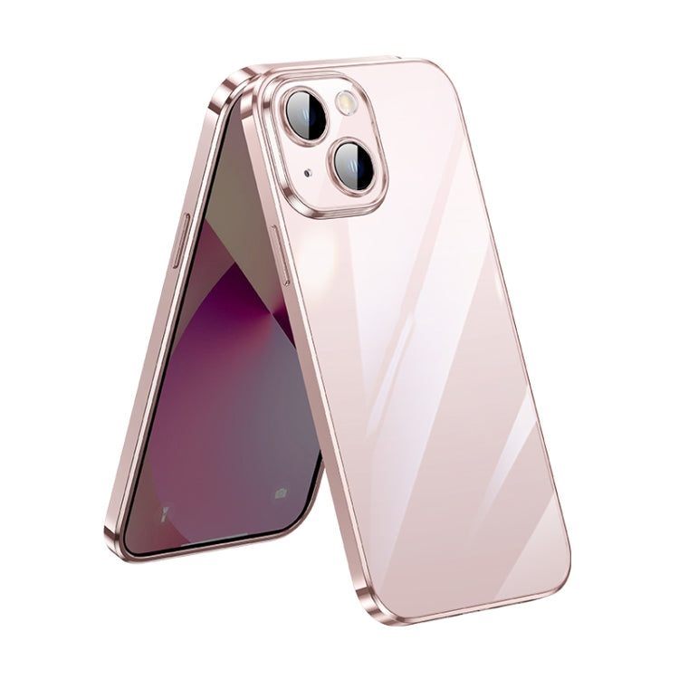 SULADA Lens Protector Plated Clear Case for iPhone 13 (Pink)