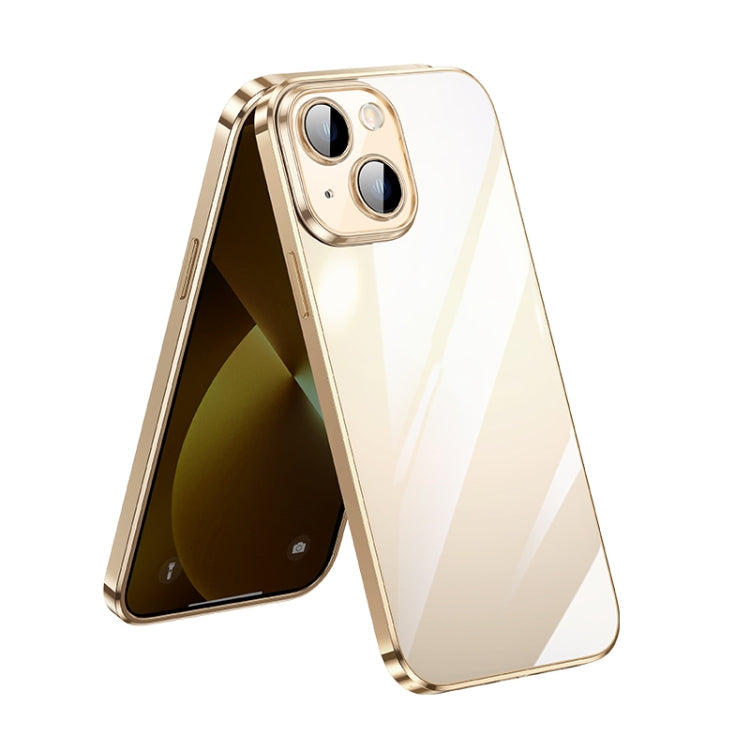 SULADA Lens Protector Plated Clear Case for iPhone 13 (Gold)