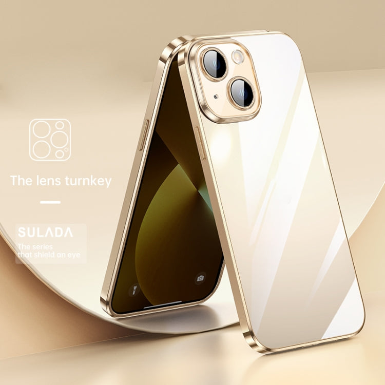 SULADA Lens Protector Plated Clear Case for iPhone 13 (Gold)
