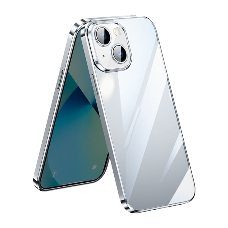 SULADA Lens Protector Plated Clear Case for iPhone 13 (Silver)