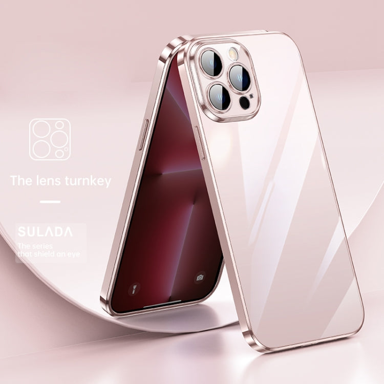 SULADA Lens Protector Plated Clear Case in Pink for iPhone 13 Pro