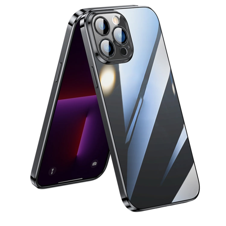 SULADA Lens Protector Plated Clear Case for iPhone 13 Pro Max (Black)
