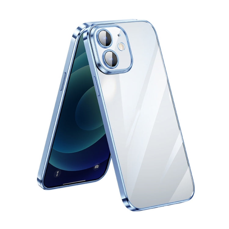 SULADA Lens Protector Plated Clear Case for iPhone 12 (Sierra Blue)
