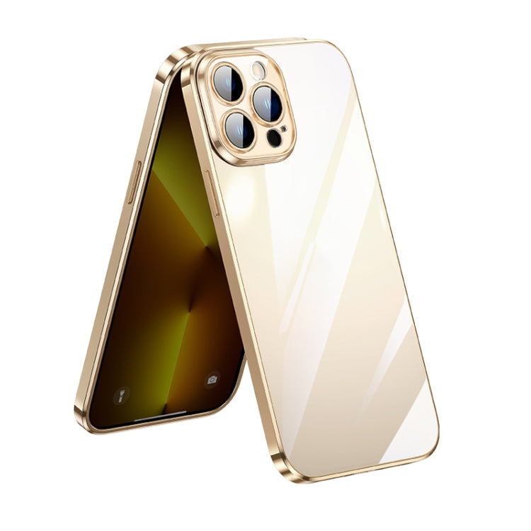 SULADA Lens Protector Plated Clear Case for iPhone 12 Pro Max (Gold)