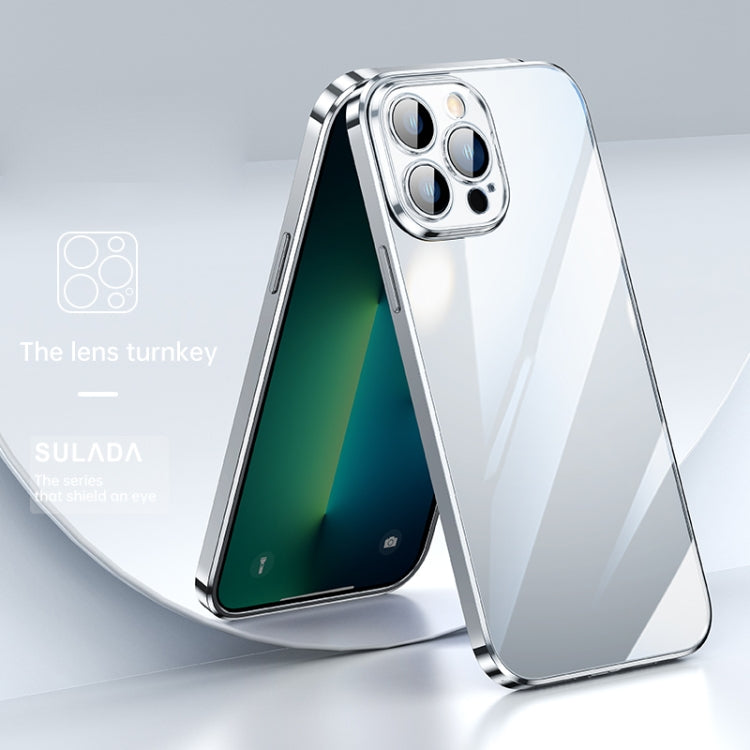 SULADA Lens Protector Plated Clear Case for iPhone 11 Pro Max (Silver) with Camera Lens Protector