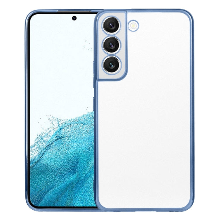 SULADA Electroplating Shockproof Ultra-thin Matte TPU Phone Case for Samsung Galaxy S22 5G (Blue)