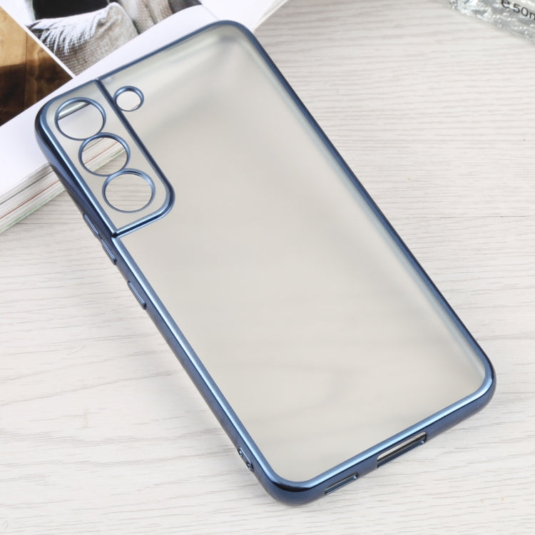 SULADA Electroplating Shockproof Ultra-thin Matte TPU Phone Case for Samsung Galaxy S22 5G (Blue)