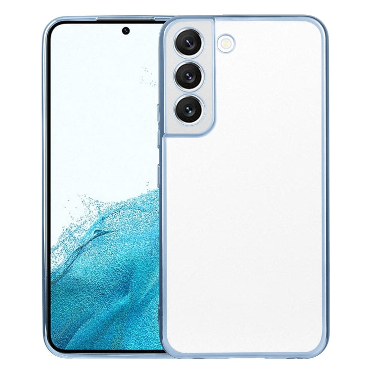 SULADA Electroplating Shockproof Ultra-thin Matte TPU Phone Case for Samsung Galaxy S22 5G (Sierra Blue)