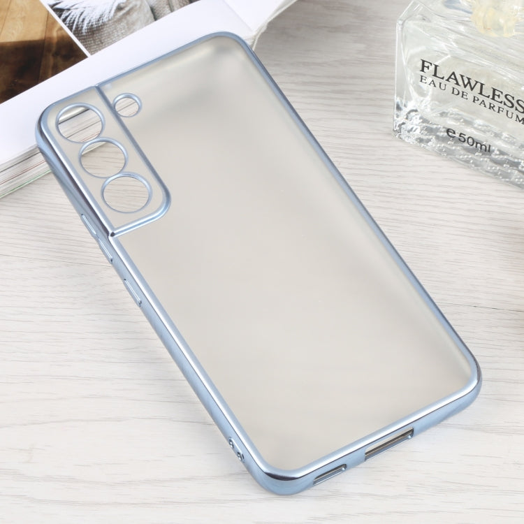 SULADA Electroplating Shockproof Ultra-thin Matte TPU Phone Case for Samsung Galaxy S22 5G (Sierra Blue)