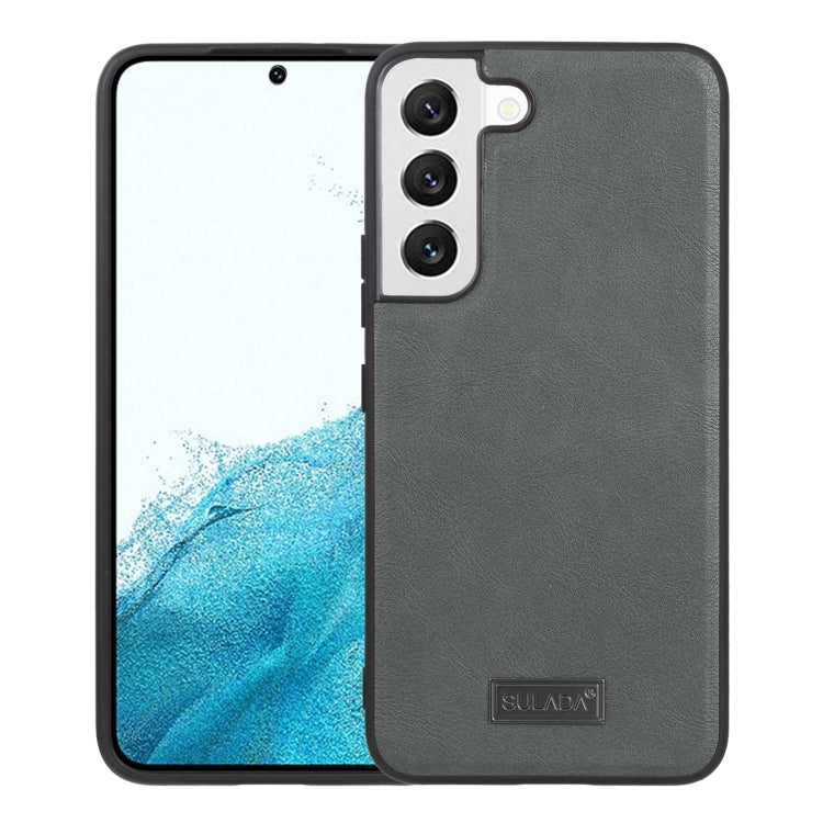 Green Handmade Leather and TPU Shockproof Phone Case for Samsung Galaxy S22 5G