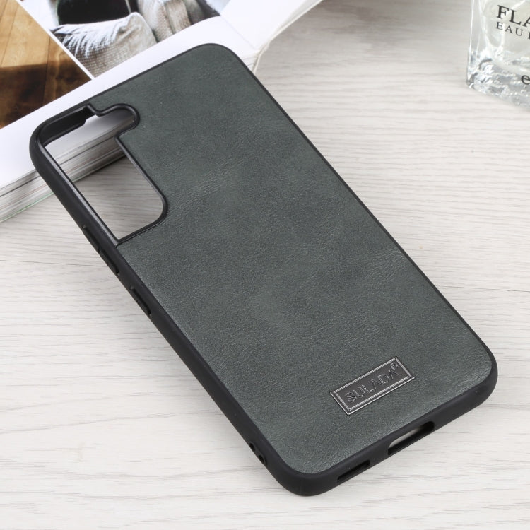 Green Handmade Leather and TPU Shockproof Phone Case for Samsung Galaxy S22 5G