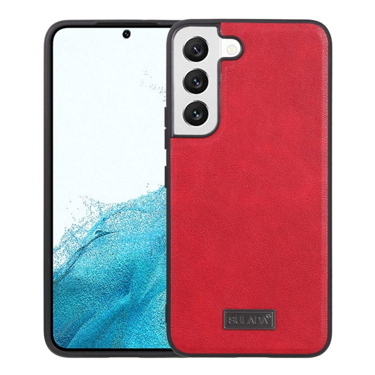 SULADA Shockproof Red Leather Phone Case for Samsung Galaxy S22 5G