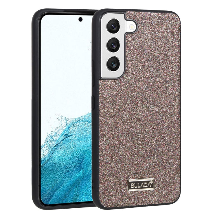 SULADA Shockproof TPU + Handmade Leather Phone Case for Samsung Galaxy S22 5G (Colorful)