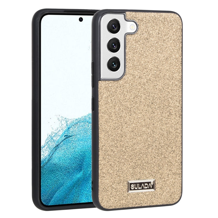 Samsung Galaxy S22 5G Shockproof TPU and Leather Phone Case in Gold