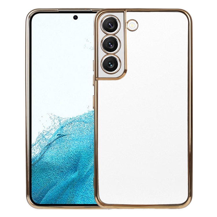 SULADA Elastic Silicone Edge + TPU Phone Case in Gold for Samsung Galaxy S22 5G