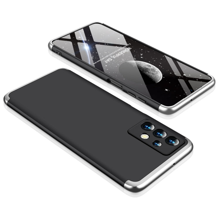 GKK Three Stage Splicing Full Coverage PC Phone Case for Samsung Galaxy A13 4G (Black Silver)