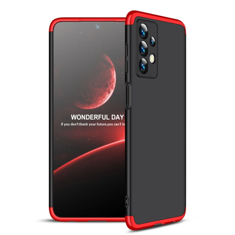 Samsung Galaxy A23 GKK Three Stage Splicing Full Coverage PC Phone Case - Black Red