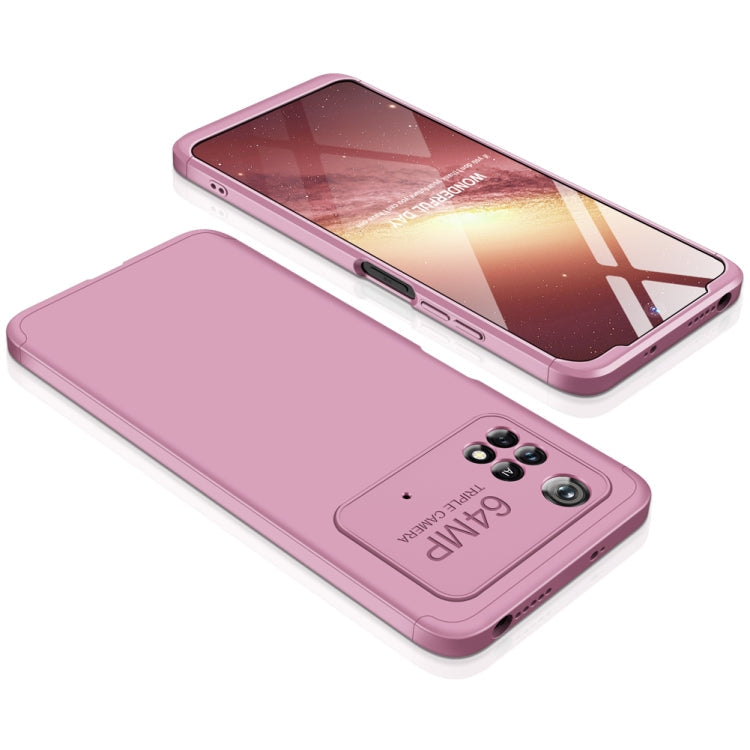 GKK Three Stage Splicing Full Coverage PC Phone Case for Xiaomi Poco M4 Pro - Rose Gold