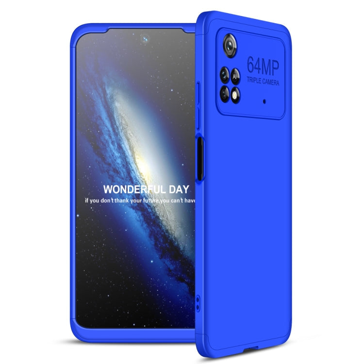 Blue Three Stage Splicing PC Phone Case for Xiaomi Poco M4 Pro