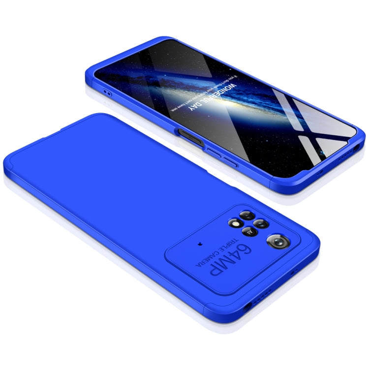 Blue Three Stage Splicing PC Phone Case for Xiaomi Poco M4 Pro