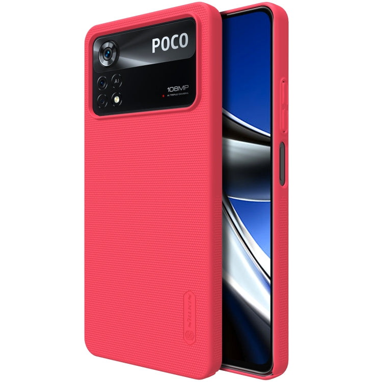 NILLKIN Frosted PC Phone Case for Xiaomi Poco X4 Pro 5G (Red)