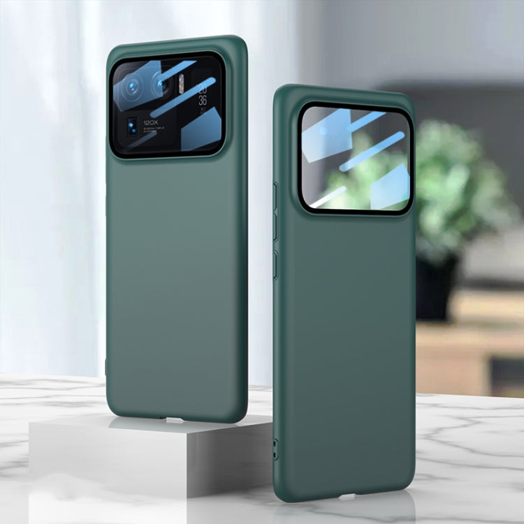 GKK Ultra-thin Full Coverage Protective Case for Xiaomi Mi 11 Ultra with Back Camera Lens Film (Dark Night Green)