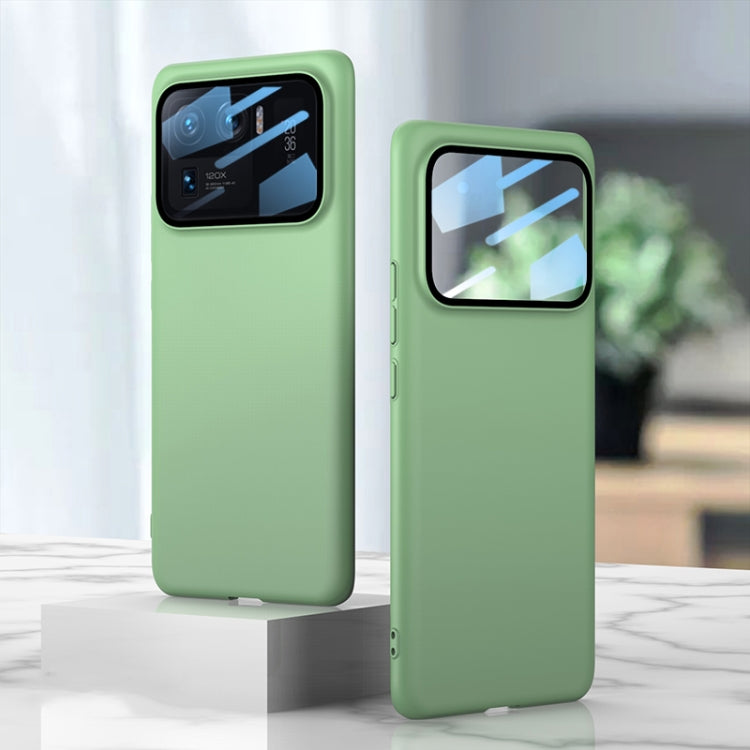GKK Ultra-thin Full Coverage Protective Case for Xiaomi Mi 11 Ultra with Back Camera Lens Film (Matcha Green)