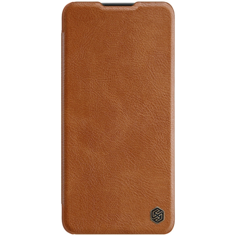 NILLKIN QIN Series Pro Sliding Camera Cover Leather Phone Case for Xiaomi Poco X4 Pro 5G (Brown)