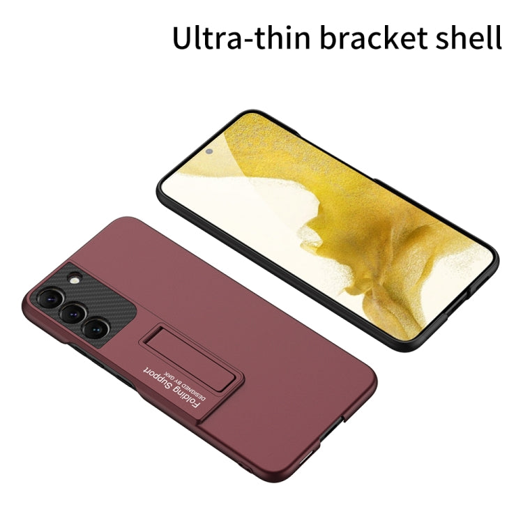 Sleek Red Ultra-Thin Shockproof Phone Case for Samsung Galaxy S22 5G with Holder