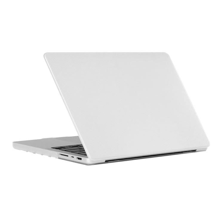 Dot Texture Double Sided Tanned Laptop Case For MacBook Pro 14.2 inch A2442 2021(Transparent) - Provides Effective Signal Reception, Comfort, and Protection
