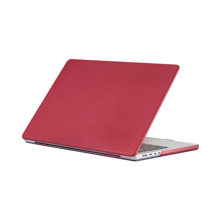 Red Carbon Fiber Textured Laptop Protective Case for MacBook Pro 16.2 inch A2485 2021