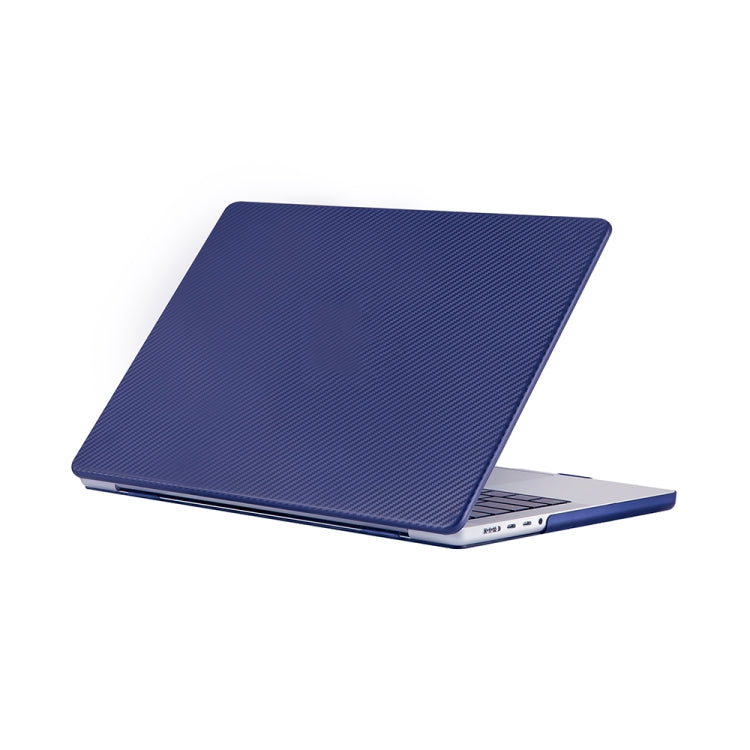 Blue Carbon Fiber Textured Plastic Laptop Protective Case for MacBook Pro 16.2 inch A2485 2021