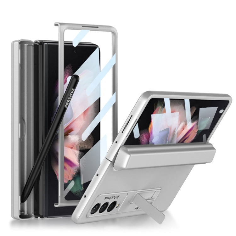 Samsung Galaxy Z Fold3 5G GKK Silver Flip Case with Magnetic Stand and Pen Box